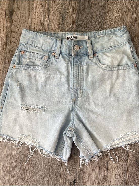 Garage Pants - Garage Light Blue Distressed Denim Shorts